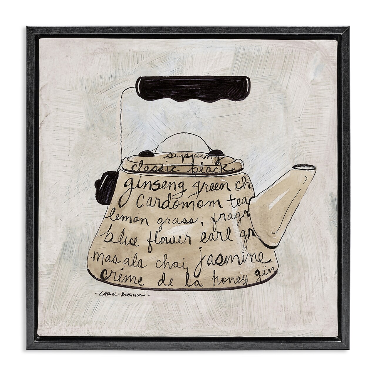 Stupell Industries Coffee & Tea Kettle Phrases Floating Frame By Carol Robinson